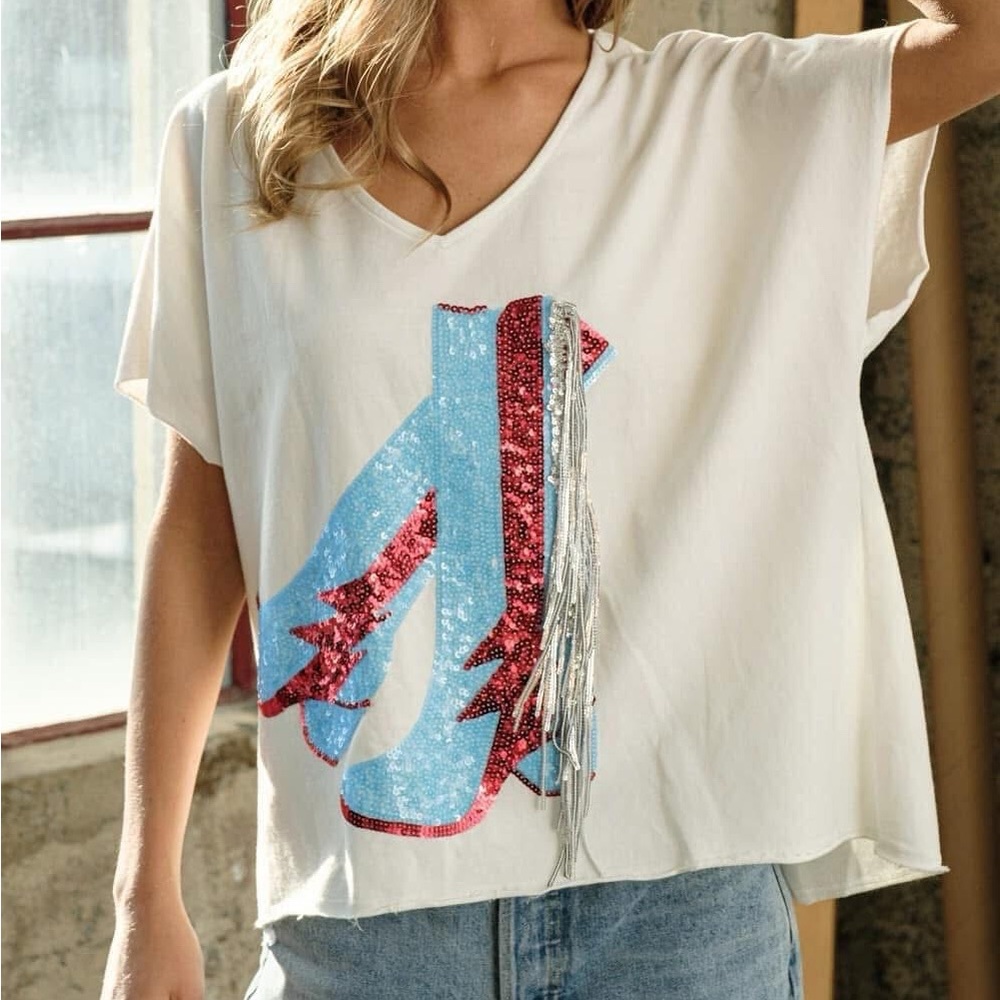 Sequin Boot Top